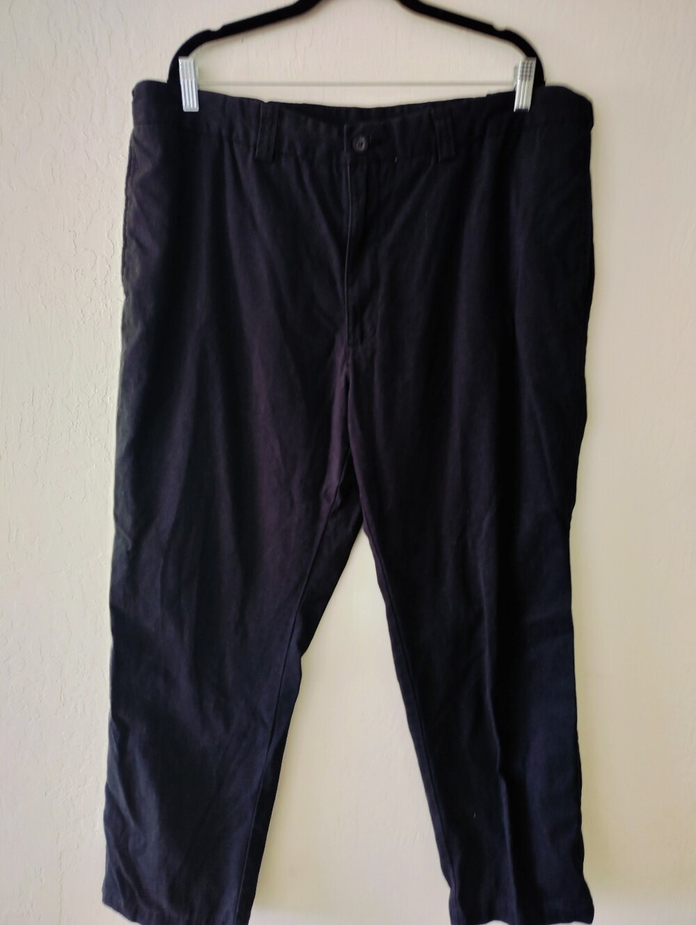 Men's Harbor Bay Black Cotton Pants - Size 42 x 32 - Big & Tall